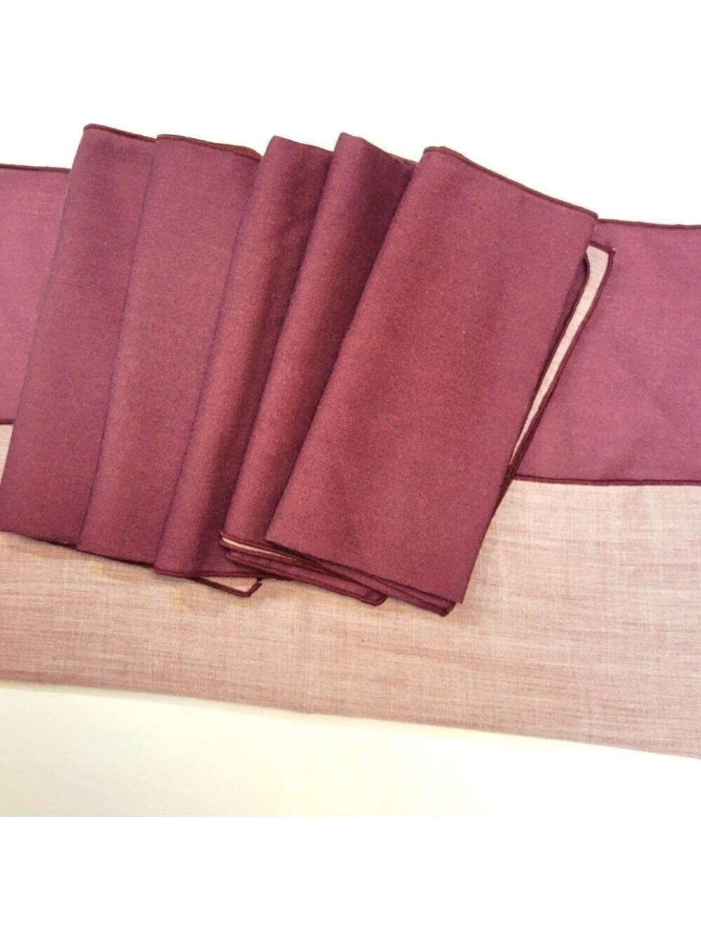 Burgundy Linen Napkin Set 6 Piece